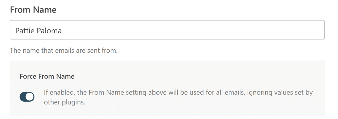 Change WordPress sender name