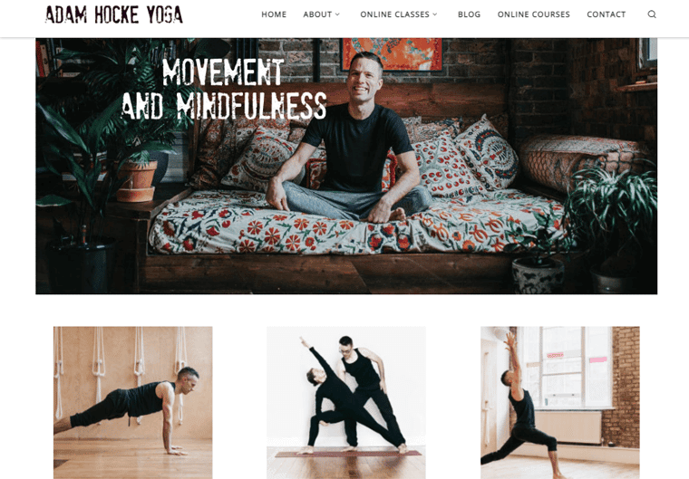 Adam Hocke Yoga - Melhores exemplos de sites de ioga