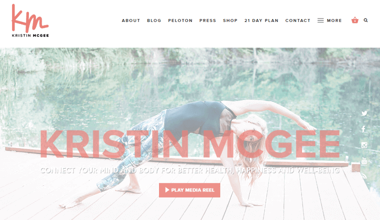 Kristin McGee Yoga Melhor Design de Site