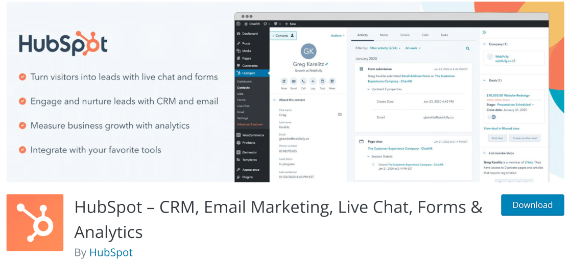 HubSpot for WordPress