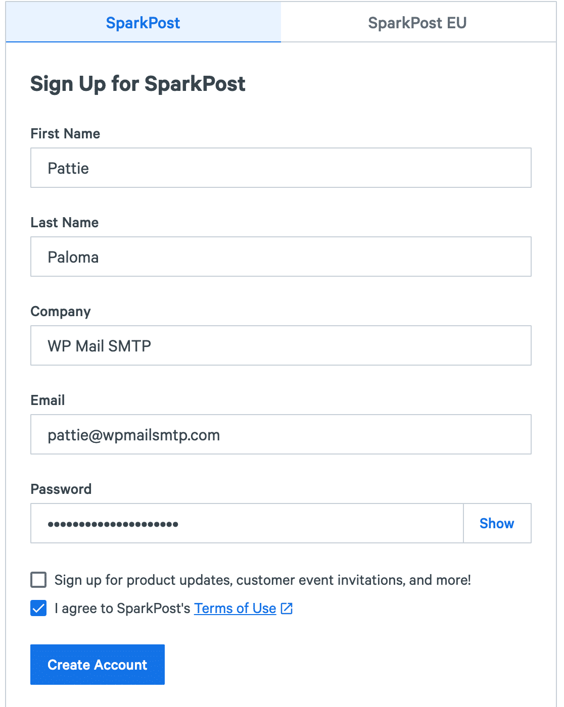 sparkpost-create-account - WP Mail SMTP SparkPost registration