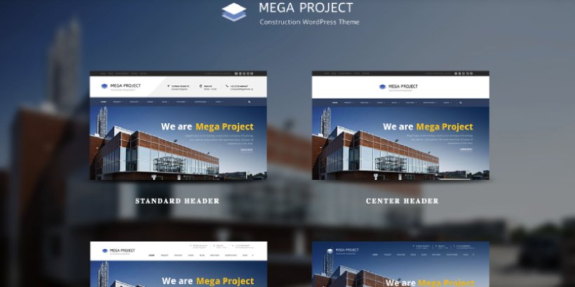 ธีม WordPress การก่อสร้างระดับพรีเมียมของ Mega Project