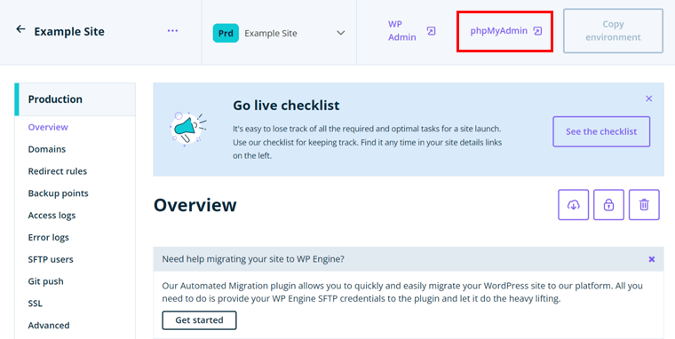 เปิดฐานข้อมูล phpMyAdmin