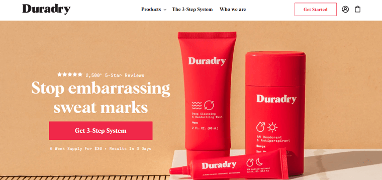 مثال على موقع Duradry Storybrand على الويب