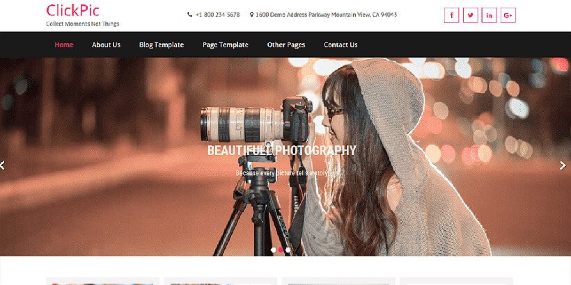 Clickpic kostenlose Fotografie-WordPress-Themen