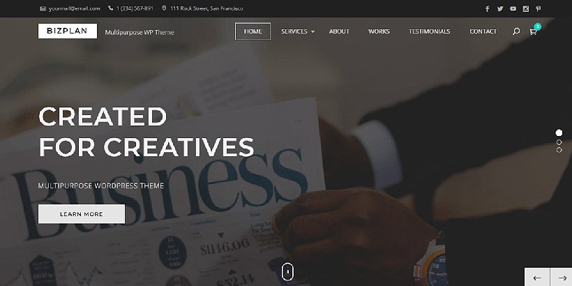 bizplan teme corporative wordpress gratuite