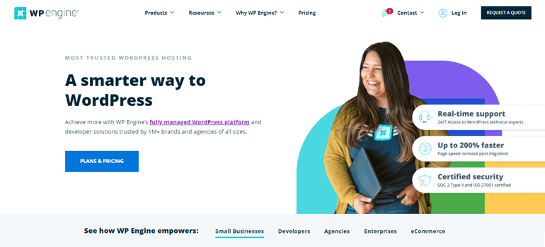 WP Engine المدارة WordPress استضافة