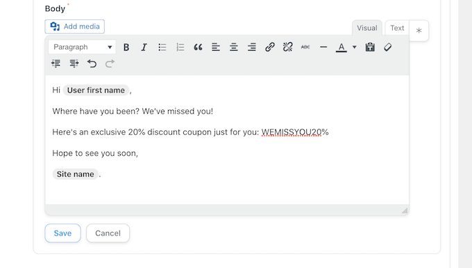 Senden einer automatisierten Coupon-E-Mail in WordPress, um Kunden zurückzubringen
