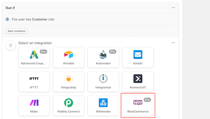 Auswahl des WooCommerce eCommerce-Plugins als Integration