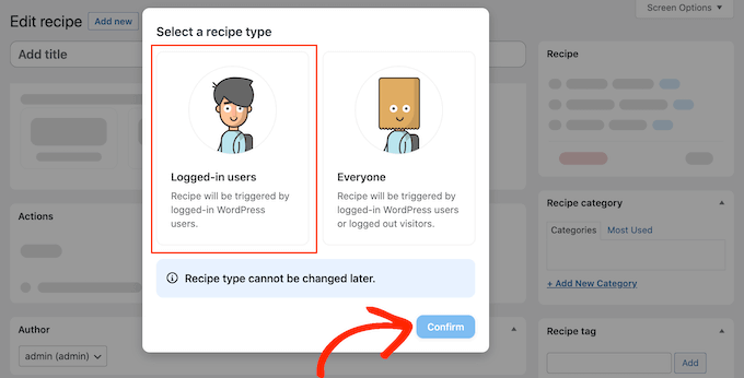 Erstellen eines eingeloggten Automatisierungsrezepts mit Uncanny Automator
