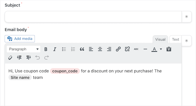 Hinzufügen eines Gutscheins zu Ihrer WooCommerce-E-Mail