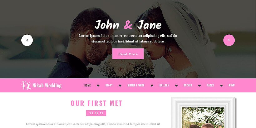 nikahwedding darmowe motywy wordpress