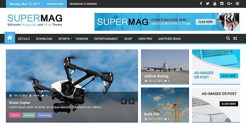 teme wordpress reviste gratuite supermag