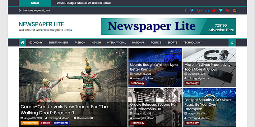 newspaperlite reviste gratuite teme wordpress