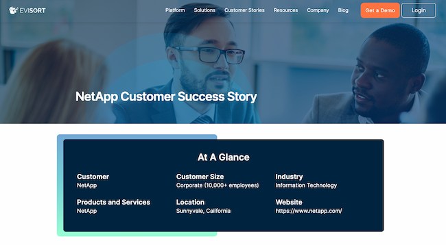 案例研究示例：Evisort 和 NetApp