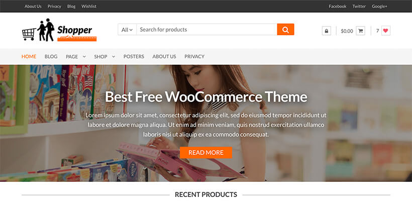 無購物者獨特的 wordpress 主題