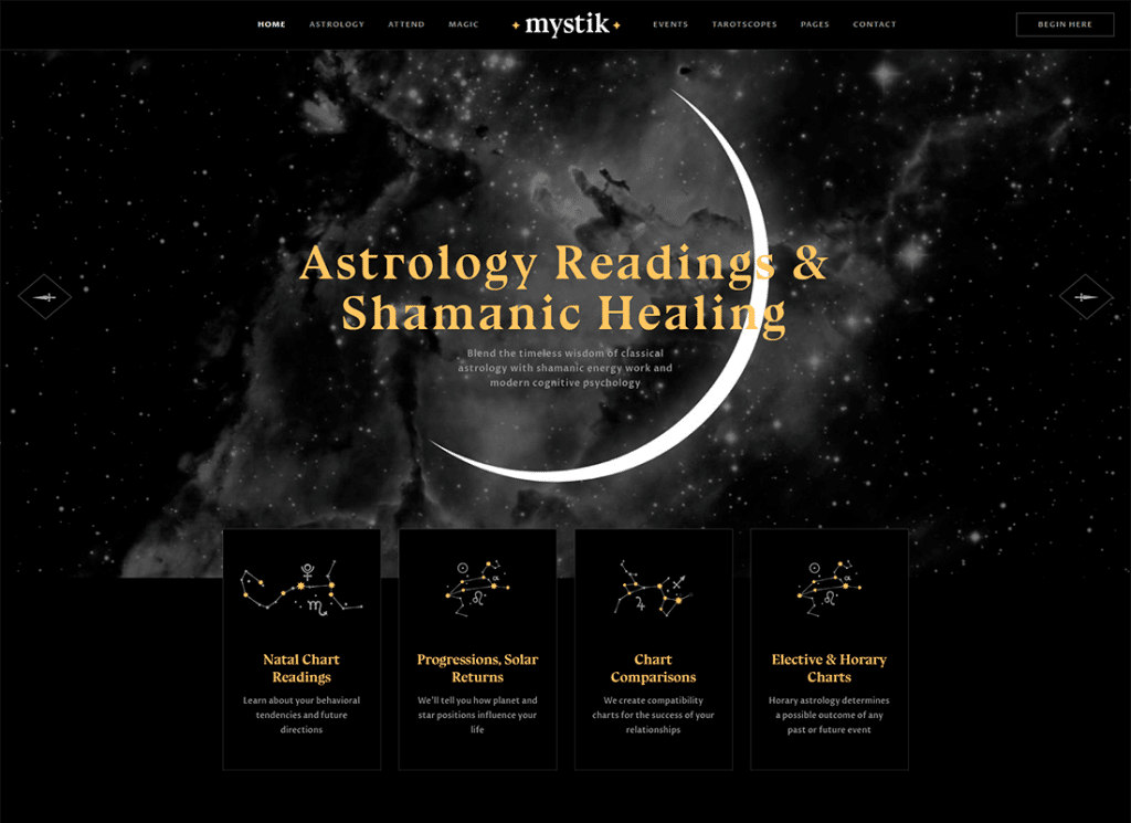 Mystik - Astrologia e Horóscopo Esotérico, Fortune Telling WordPress Theme