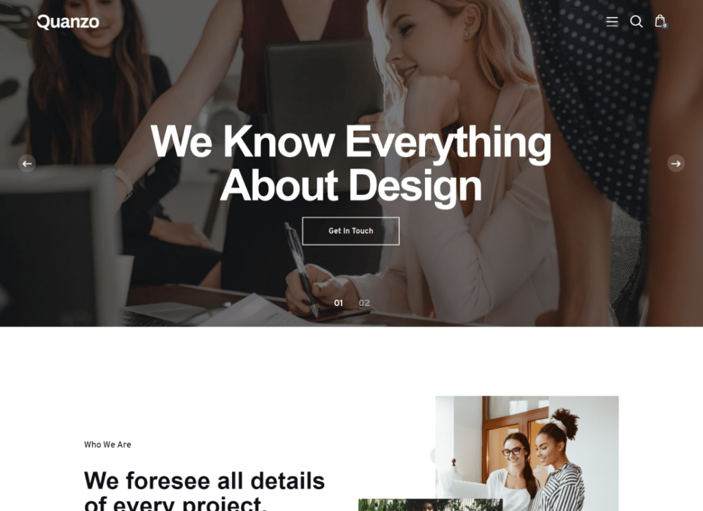 Quanzo — тема WordPress для личного портфолио
