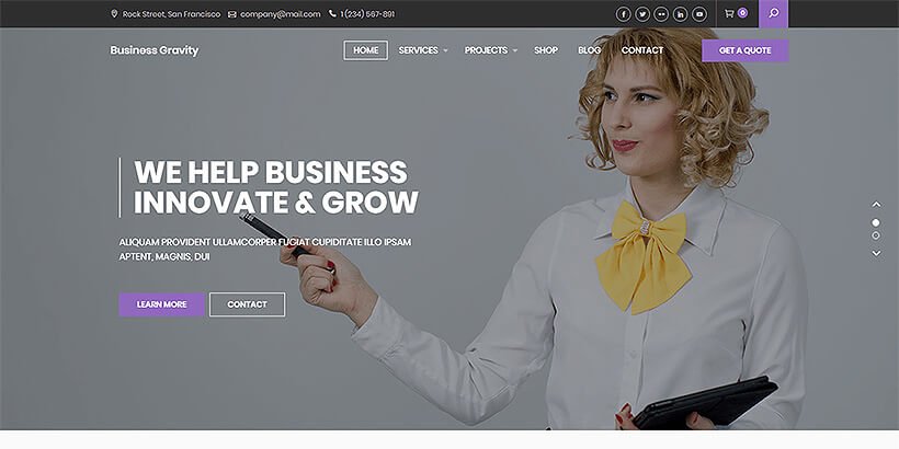 businessgravity Kostenlose Business-WordPress-Designs