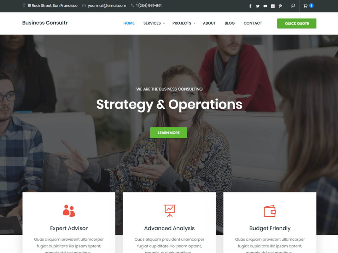 Business Consultr kostenlose WordPress-Business-Themes