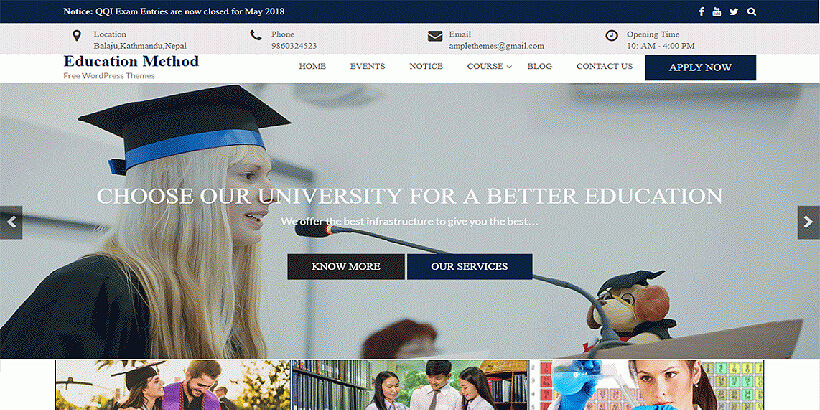 educationmethod ฟรีธีมเวิร์ดเพรสที่เข้ากันได้กับ Gutenberg