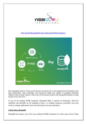 為什麼首選 Nosql？