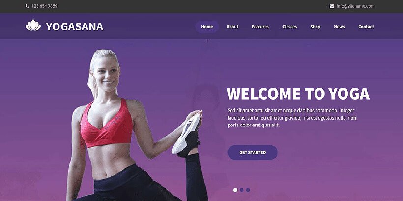 yogasna temas de fitness gratis para wordpress