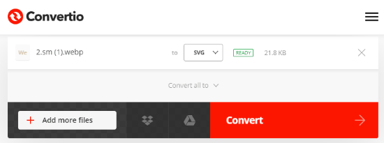 Svg を Webp に変換できますか?