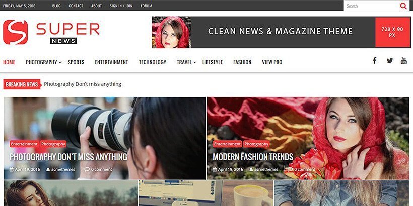 tema wordpress majalah gratis supernews