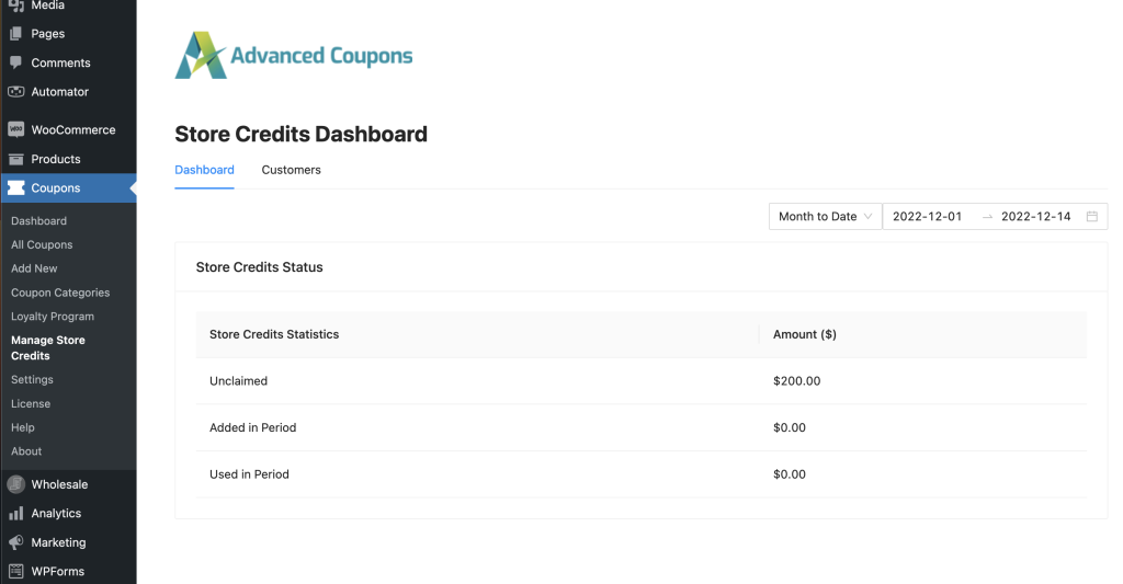 store-credits-dashboard - Kupon Lanjutan