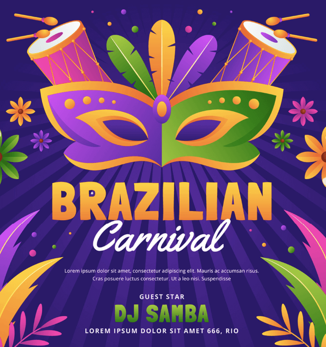 Idea de boletín informativo de la Semana del Carnaval de Río de Janeiro