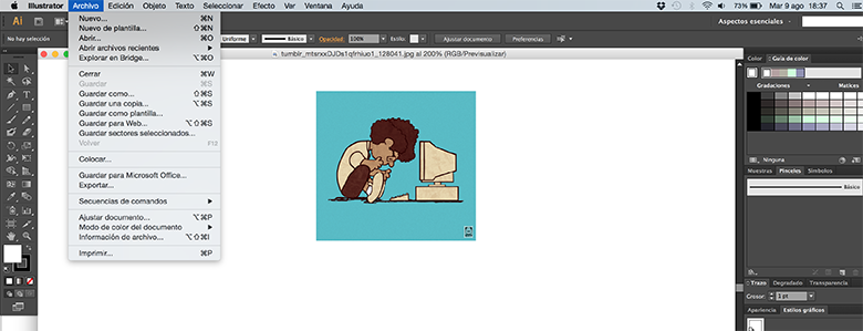 Converti immagine in Illustratore vettoriale