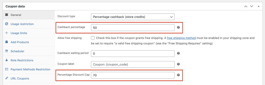 Indicate the amount of cashback, expressed in dollars or percentages