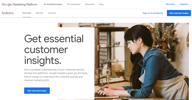 Platforma Google Analytics - Cel mai bun pentru analiza site-urilor web de afaceri