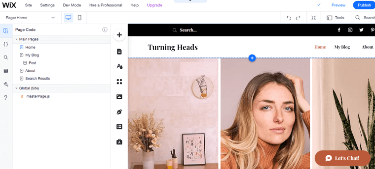 Editorul site-ului Wix