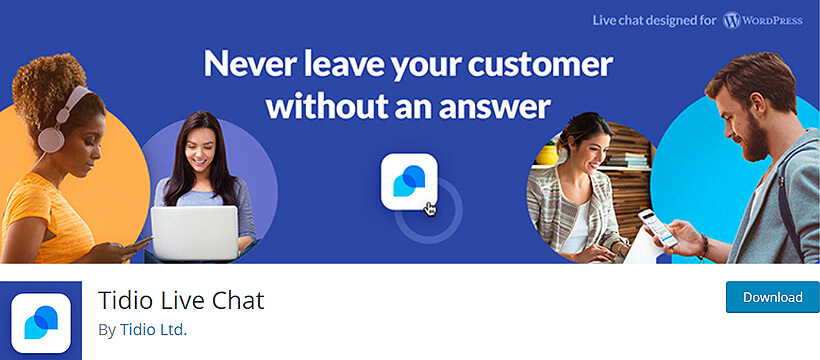 tidiolivechat 免費的 wordpress 實時聊天插件