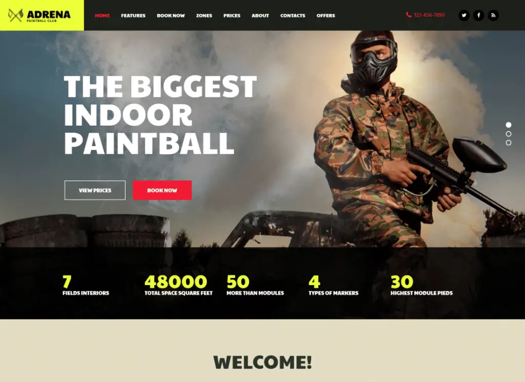 Adrena | Airsoft Club & Paintball WordPress-Thema