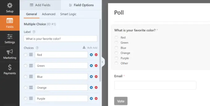 Reorganizar el orden de las preguntas de la encuesta Rearrange poll question order