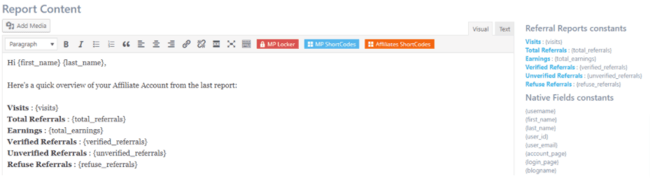 Ultimate Affiliate Pro periodic report