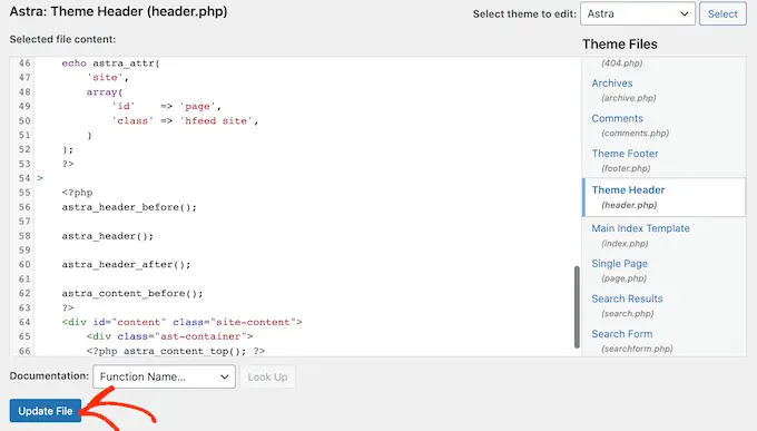 WordPress テーマ ファイルの編集