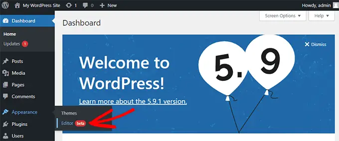 Editor de aspect - meniu complet de editare a site-ului