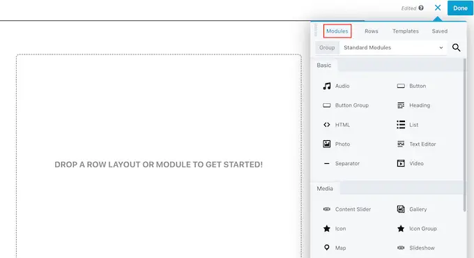 Beaver Builder açılış sayfasına modüller ekleme