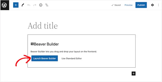 Beaver Builder sayfa oluşturucuyu başlatma