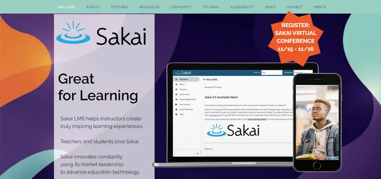 Популярная альтернатива Moodle Sakai
