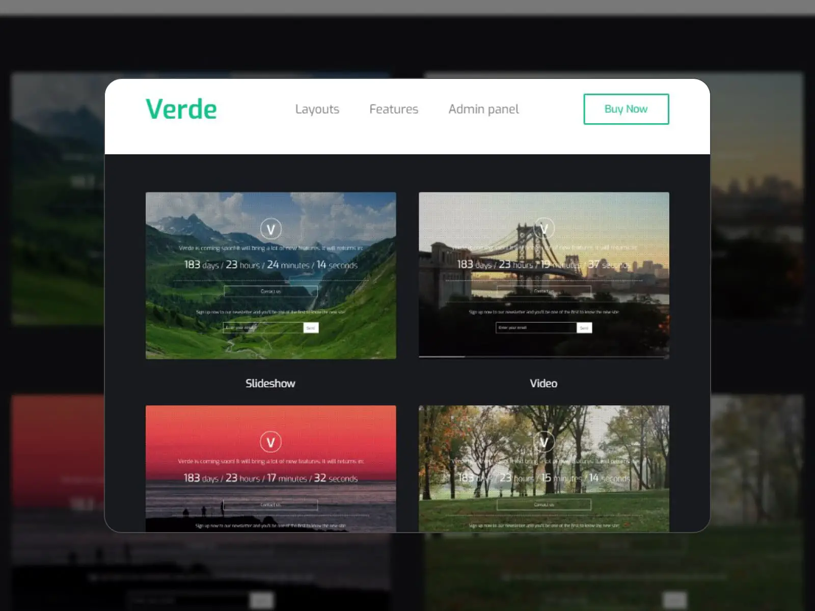 Verde Responsive WordPress Coming Soon Plugin