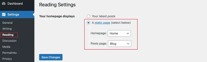 Ustaw swoją stronę główną Select Your Home Page and Blog Page