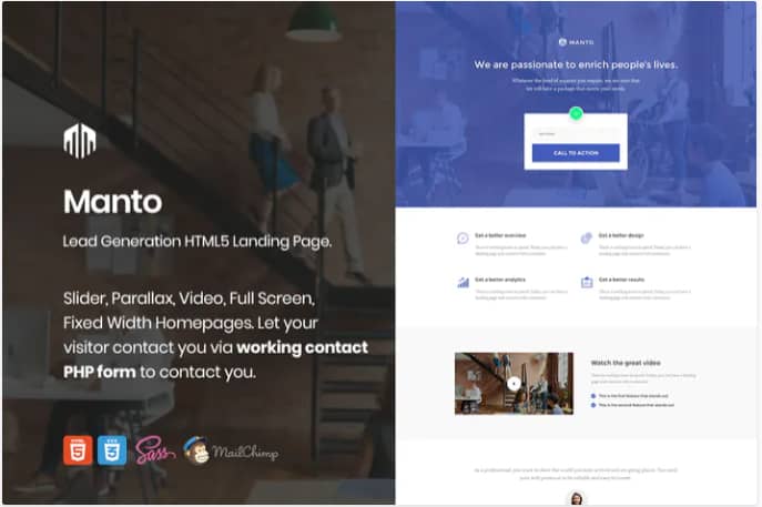17の最高のリードマグネットテンプレートとそれらを使用する利点4 Manto lead generation landing page