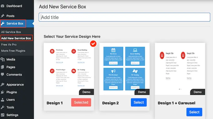 Das Service Box Showcase-Plugin