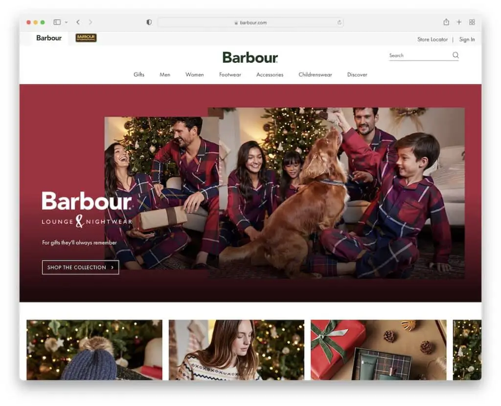пример веб-сайта barbour magento