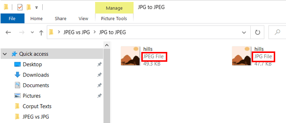 Diferença de arquivos JPEG e JPG entre JPG e JPEG